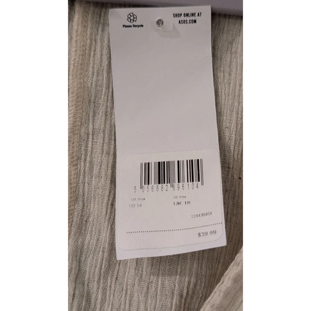Women's ASOS DESIGN Plus Size 14 Beige Crop Top with Drawstring